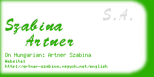 szabina artner business card